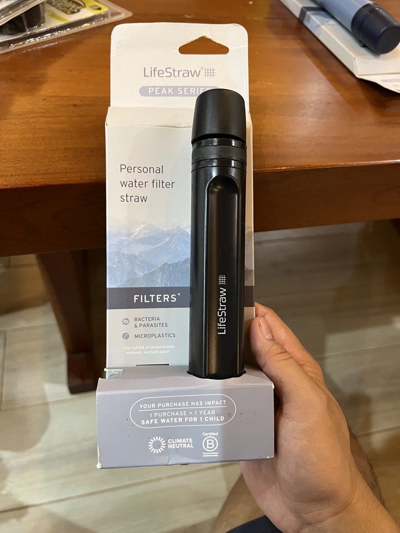 Life Straw Peak Series (Category: Hiking & Camping) located in Puerto Princesa. Submitted by dylanbutso78274 (Listing ID 1456504282, Image 3). Description: NEGOTIABLE! Brand new, Below SRP (P1,990). Perfect for camping/trekking. Both Blue and Black colors available. High versatility: able to attach to single use plastic bottles for ultralight trekking and standard gravity hoses. Unlimited shelf life!.