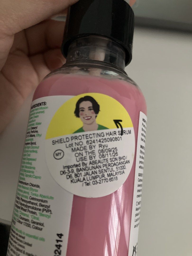 Lush Shield (Category: Hair) located in Petaling Jaya. Submitted by nxqlh (Listing ID 1456489134, Image 3). Description: Lush Shield Bought in late 2025/early 2026 Works well and the scent lingers for a long time I’m sensitive to scent hence the reason for selling.