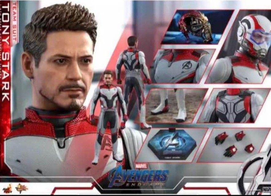 Marvel Avengers Endgame Tony Stark Action Figure (Category: Figurines & Statues) located in Taguig. Submitted by eiuolouie (Listing ID 1456448043, Image 3). Description: - Hot Toys Avengers Endgame Tony Stark action figure - Features the iconic Mark 85 suit - Comes with multiple interchangeable head sculpts - Includes various accessories for dynamic posing - A must-have for any Marvel fan's collection.