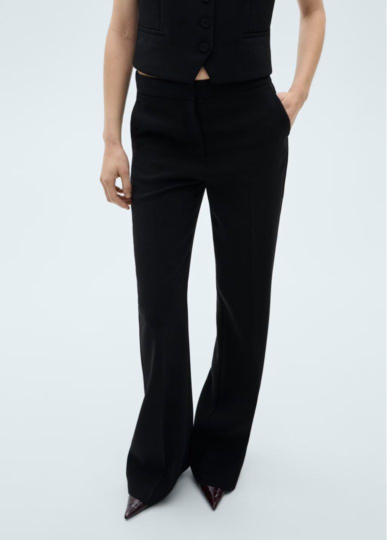 MNG Black Wide Leg Trousers (Category: Other Bottoms) located in Marikina City. Submitted by prelovedsms (Listing ID 1456507963, Image 1). Description: - Brand: MNG (worn once) - Color: Black - Style: Wide leg trousers - Fit: High waisted - Leg Cut: Straight with a slight flare at the bottom - Versatile: Suitable for work or casual occasions - Material: Comfortable - Styling: Easy to pair with any top Waist 28 Length 37.
