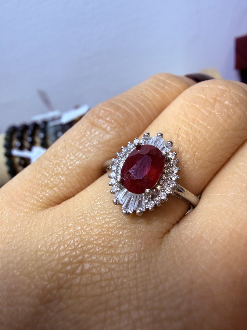 Natural Ruby Ring | oval (Category: Rings) located in Baguio. Submitted by mooi.kuryba (Listing ID 1456583898, Image 2). Description: Embrace passion, protection, and prosperity with our exquisite ruby rings – timeless treasures that speak to the heart and soul. 💍 Natural Ruby ♥️ Brand New in Sterling Silver 925 ⚡️ Faceted Oval cut | Adjustable | 4,055 PHP W/ cert 📄 ✨ One piece only 🤩 Message us for orders! 📲 #rubyjewelry #rings #mooikuryba.