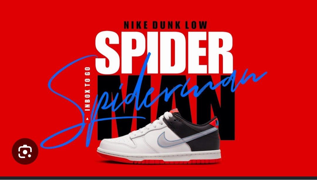 Nike Dunk Low Spider-Man DH9792-103 (Category: Sneakers) located in Manila. Submitted by freelav (Listing ID 1456527307, Image 1). Description: - Nike Dunk Low Spider-Man Edition - Colorway: White, Black, Red - Features iconic Spider-Man theme - Size: (EU 38.5, BR 37, CM 24.5) - Perfect for collectors and fans - Unique and eye-catching design.