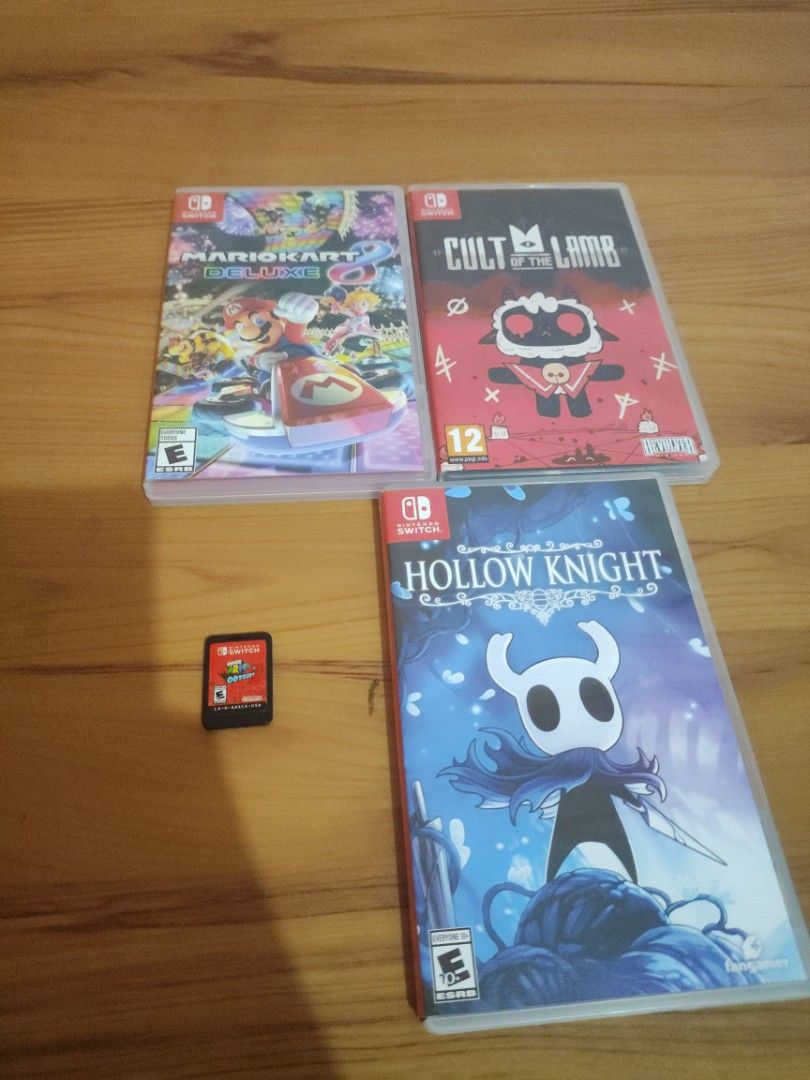 Nintendo games (Category: Nintendo) located in Manila. Submitted by itsmyuto (Listing ID 1456507020, Image 1). Description: Cabanatuan City 📌 Nintendo switch games Cult of The Lamb - ₱1,000 MarioKart Deluxe 8 - ₱1,600 Hollow Knight ( includes 4 DLCs ) - ₱1,200 Mario Odyssey w/o case - ₱1,400 take all - ₱5,000 (negotiable) everything is negotiable i can provide proof that it's working i can ship it through LBC FB: Frederick Ramos.