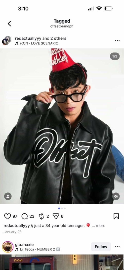 Offset Black Leather Jacket (Category: Coats, Jackets and Outerwear) located in Antipolo. Submitted by chimkemns_shne (Listing ID 1456598373, Image 3). Description: Brand New RFS: Malaki size for me I bought it for 2,350 php.