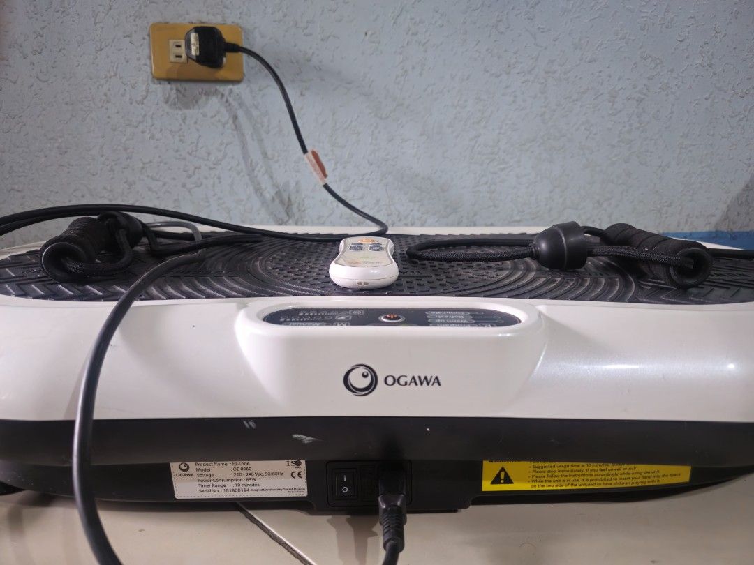 Ogawa ezTone Vibration Board (Category: Cardio & Fitness Machines) located in Manila. Submitted by cgjdeclutter (Listing ID 1456491883, Image 3). Description: Ogawa ezTone Vibration Board - Brand: Ogawa (Original) - Model: ezTone (OE 0960) - Power: 85W — energy efficient - Condition: Pre-owned, very good working condition - Usage: Lightly used and mostly stored - Original box: Discarded Ideal for - Home workouts - Improving blood circulation - Mu