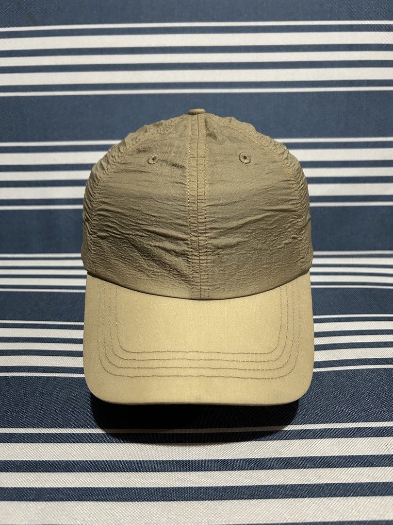 Old Navy Baseball Cap Lightweight Beige Crinkled Nylon Strapback (Category: Caps & Hats) located in Maasin. Submitted by throwingreverse (Listing ID 1456546974, Image 1). Description: Size: One Size Material: 100% nylon shell Issue: None Color rate: 10/10 MOP: Gcash Location: SOUTHERN LEYTE.