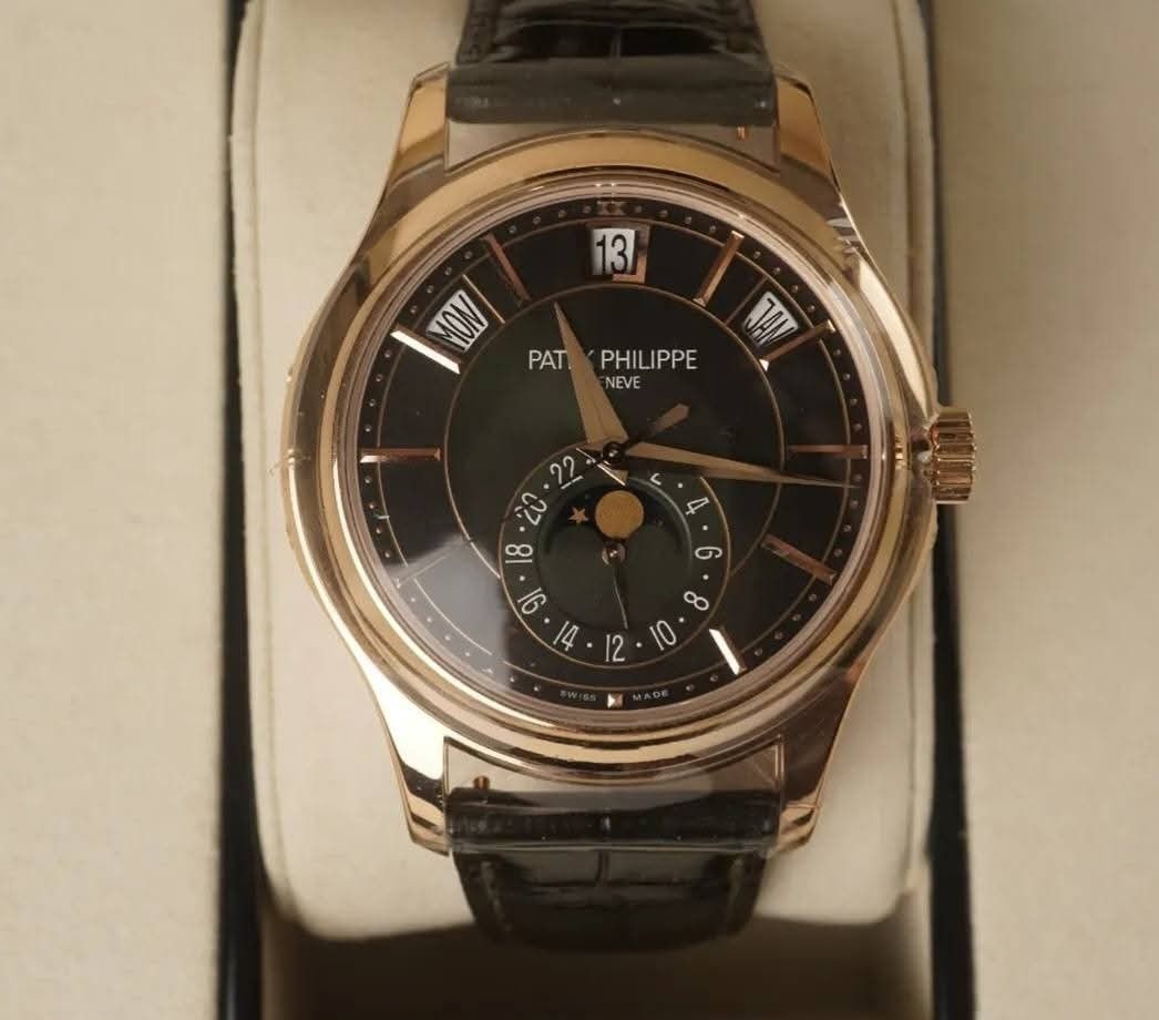 Patek Philippe Annual Calendar 5205R - 010 (Category: Luxury Watches) located in Makati City. Submitted by divinejewels.ph (Listing ID 1456456764, Image 3). Description: Patek Philippe Annual Calendar 5205R - 010 Unworn Rose Gold, Black Dial with certificate and box. An exceptional and increasingly collectible Patek Philippe, the Reference 5205R-010 combines one of the manufacture's most practical complications w/ a bold, contemporary design. It'