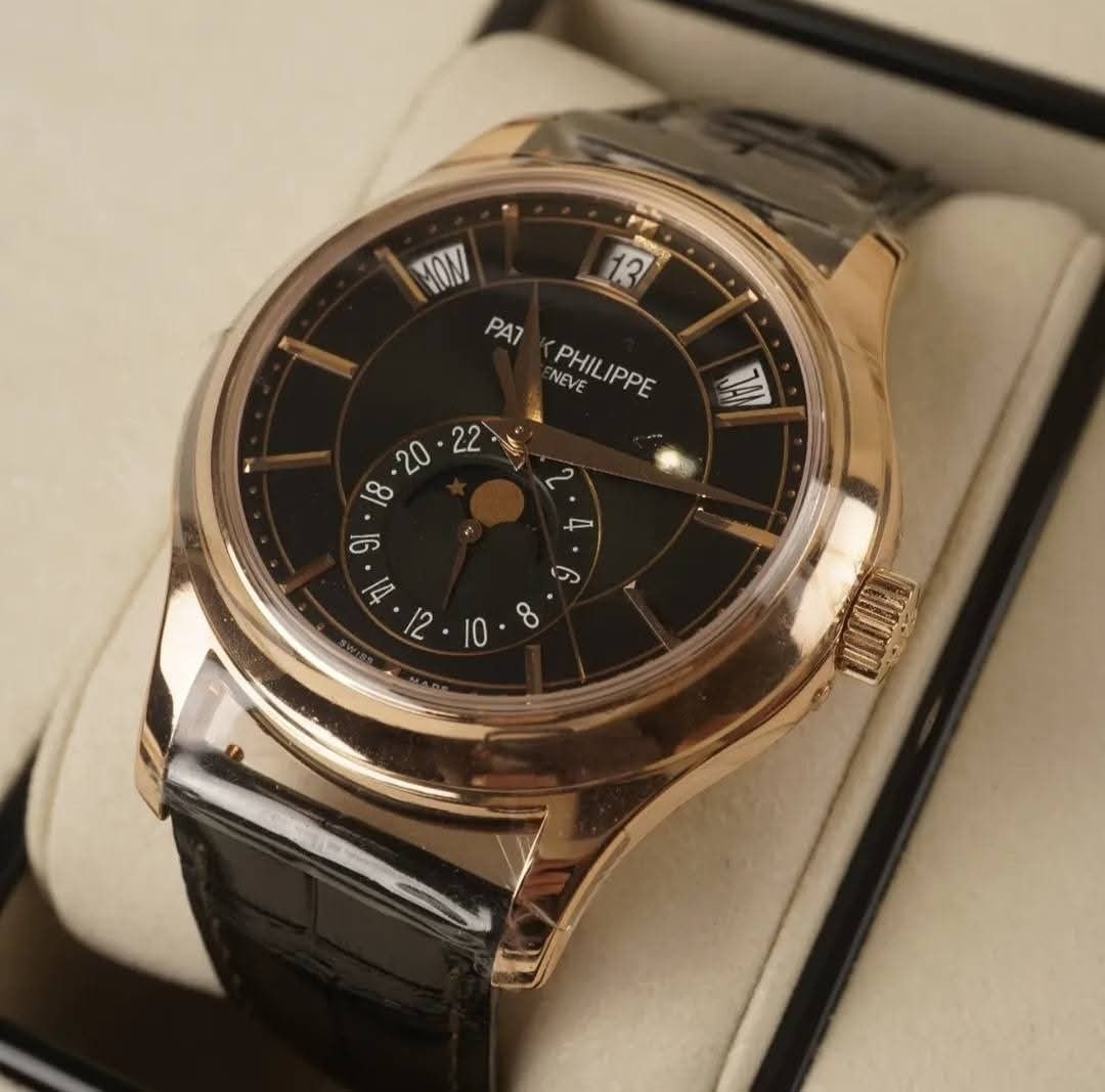 Patek Philippe Annual Calendar 5205R - 010 (Category: Luxury Watches) located in Makati City. Submitted by divinejewels.ph (Listing ID 1456456764, Image 2). Description: Patek Philippe Annual Calendar 5205R - 010 Unworn Rose Gold, Black Dial with certificate and box. An exceptional and increasingly collectible Patek Philippe, the Reference 5205R-010 combines one of the manufacture's most practical complications w/ a bold, contemporary design. It'