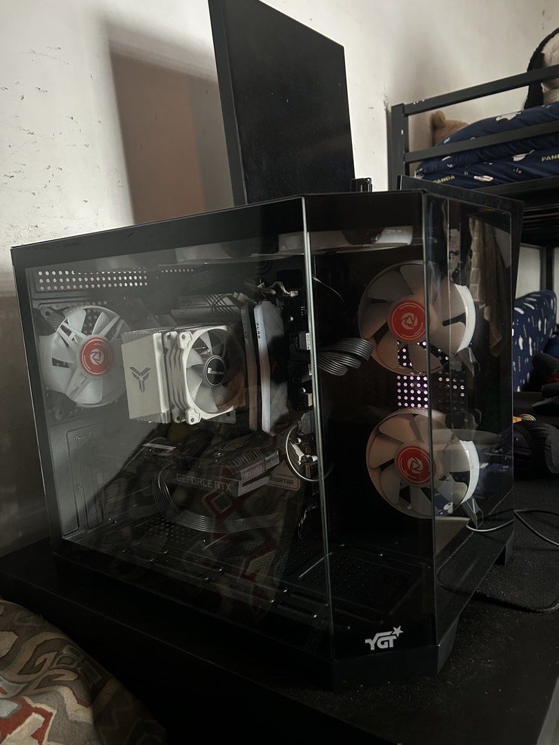 PC (Desktop Only) - RTX 3060TI - New CPU case and fans (Category: Desktops) located in Manila. Submitted by franzeu (Listing ID 1456468582, Image 1). Description: Custom-built Gaming PC - Processor: Intel Core i5-12400F - Graphics Card: Zotac Gaming GeForce RTX 3060Ti Twin Edge OC LHR 8GB 256BIT - Motherboard: MSI MAG B660M MORTAR WIFI DDR4 - Memory: XLR8 DDR4 | 3200MHz 32GB (2x 16GB) - Case: YGT 420B (New) - CPU Cooler: Jonsbo CR-1400 - SSD: 500