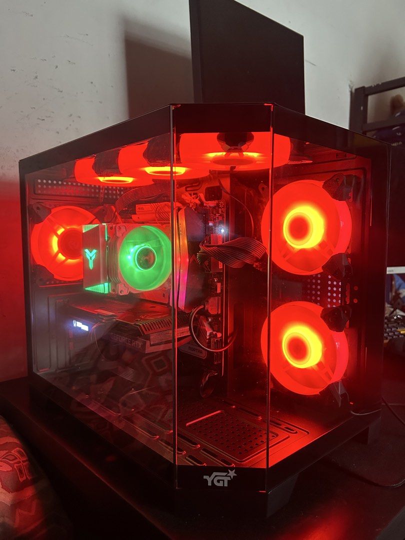 PC (Desktop Only) - RTX 3060TI - New CPU case and fans (Category: Desktops) located in Manila. Submitted by franzeu (Listing ID 1456468582, Image 2). Description: Custom-built Gaming PC - Processor: Intel Core i5-12400F - Graphics Card: Zotac Gaming GeForce RTX 3060Ti Twin Edge OC LHR 8GB 256BIT - Motherboard: MSI MAG B660M MORTAR WIFI DDR4 - Memory: XLR8 DDR4 | 3200MHz 32GB (2x 16GB) - Case: YGT 420B (New) - CPU Cooler: Jonsbo CR-1400 - SSD: 500