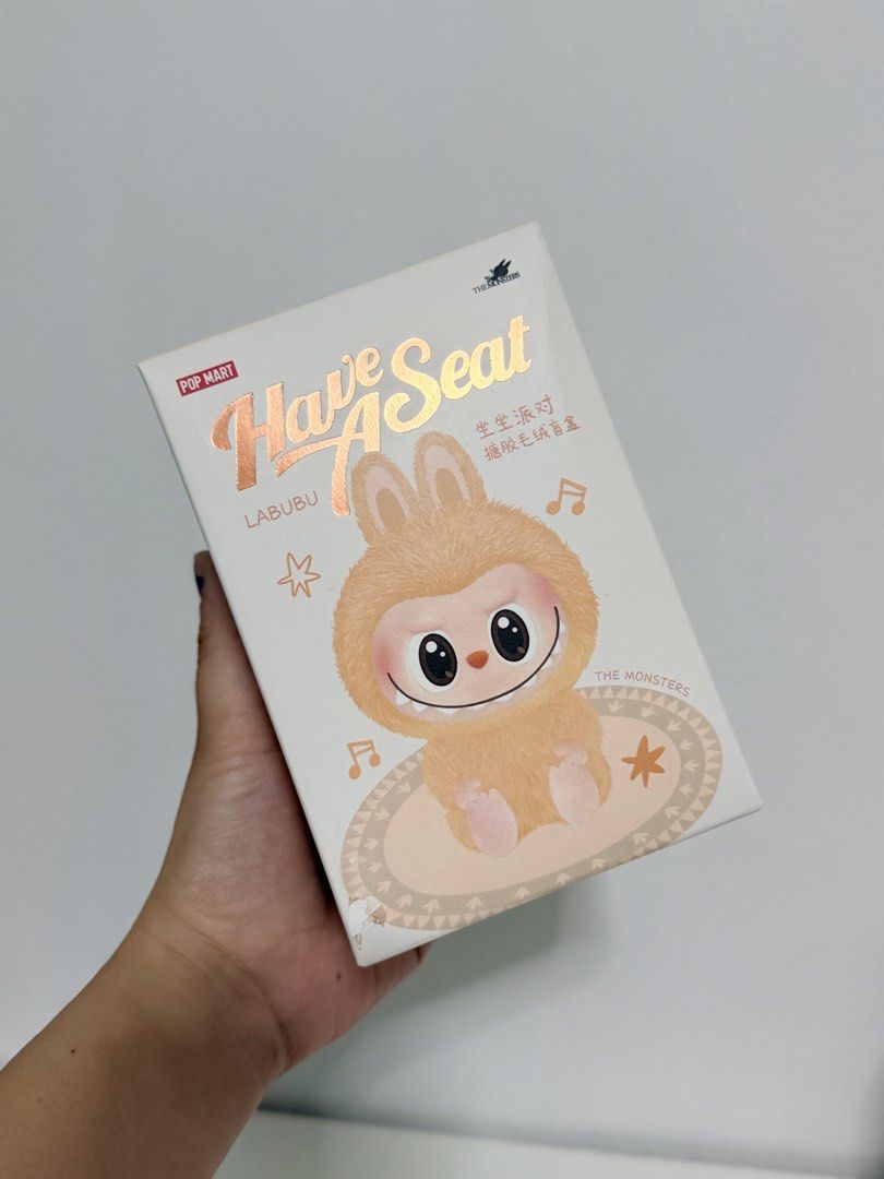POP MART Have A Seat Labubu Blind Box Toy (Category: Designer & Blind Box Toys) located in Quezon City. Submitted by treasures.delight (Listing ID 1456540030, Image 2). Description: - POP MART Have A Seat Labubu blind box - Sealed,blind box.