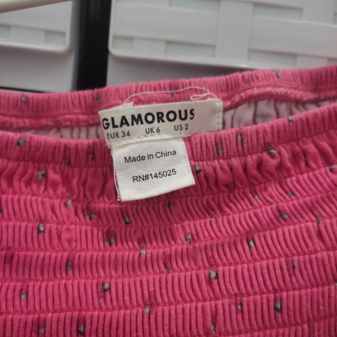 Pretty little thing & Glamorous smocked tops (Category: Blouses) located in Quezon City. Submitted by wornthisway_ (Listing ID 1456470599, Image 2). Description: best fit to medium frame used once rfs decluttering.