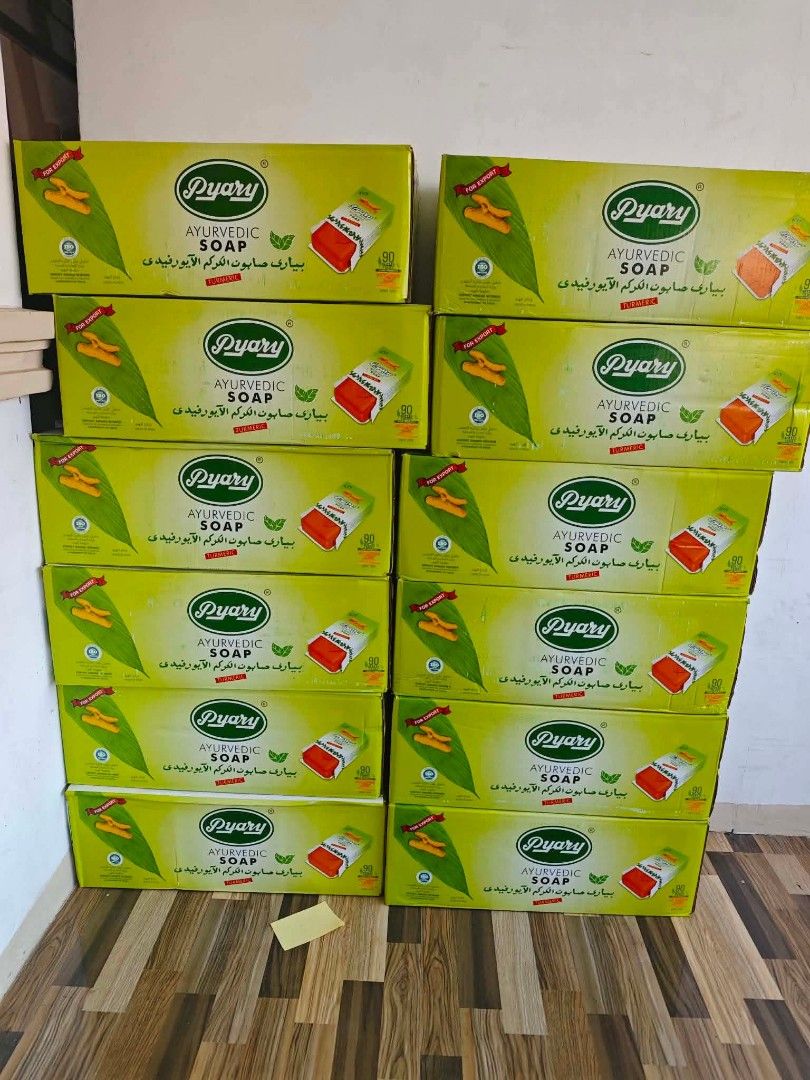 PYARY Turmeric Soap (Per Box) For Reseller (Category: Bath) located in Taguig. Submitted by ghelyyyace (Listing ID 1456522302, Image 1). Description: Pre order only open for reseller 1 box = 144pcs = 7,344php half = 72pcs = 3,816php ship via seacargo except 30-45days of delivery.