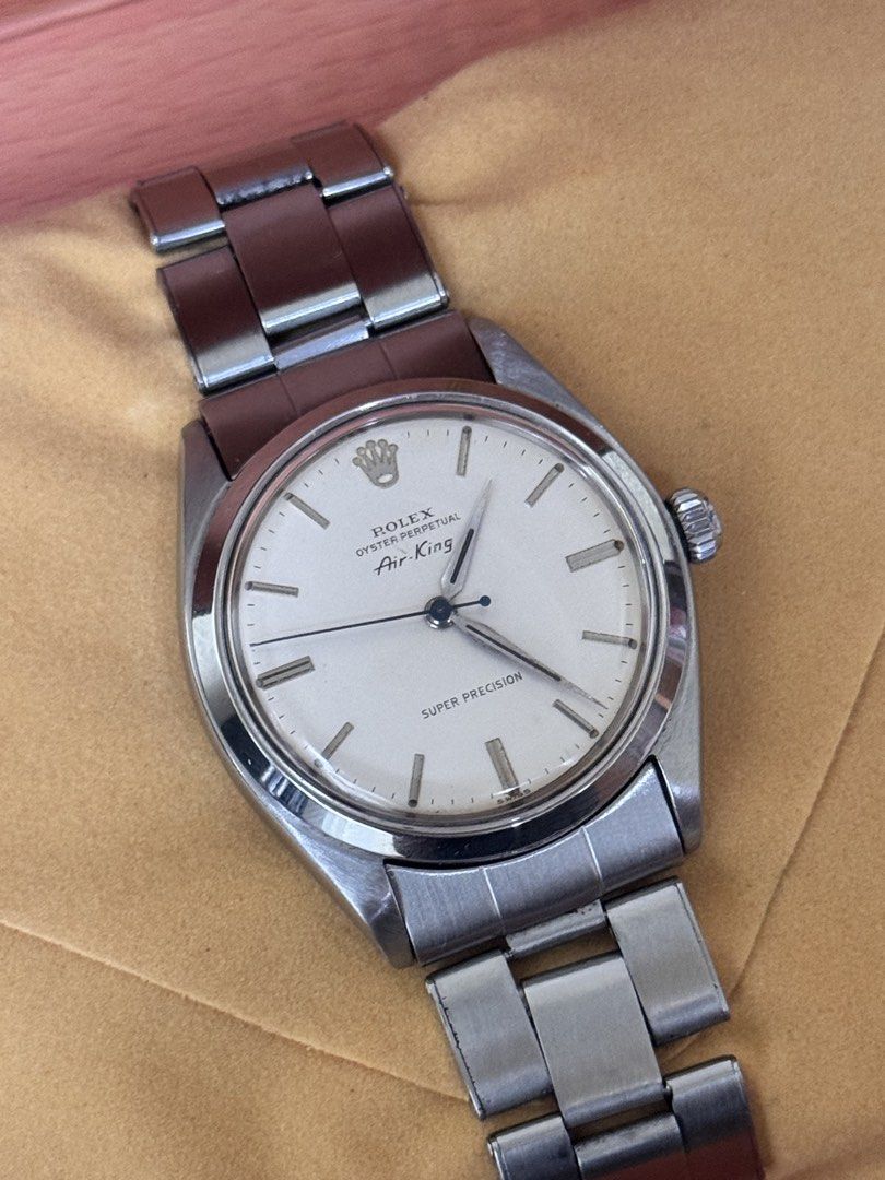 Rare Rolex Airking Super Precision (Category: Luxury Watches) located in Manila. Submitted by true_ajcquintana (Listing ID 1456462976, Image 2). Description: Rolex Oyster Perpetual Air-King Super Precision 34mm case size Collectible and Hard to find “period-correct” Super Precision example powered by the desirable Cal. 1530. Circa 1960’s Authenticated by Panotes as period-correct throughout - Glass,Case,Hands,Crown, Movement,Bracelet Has a Silver