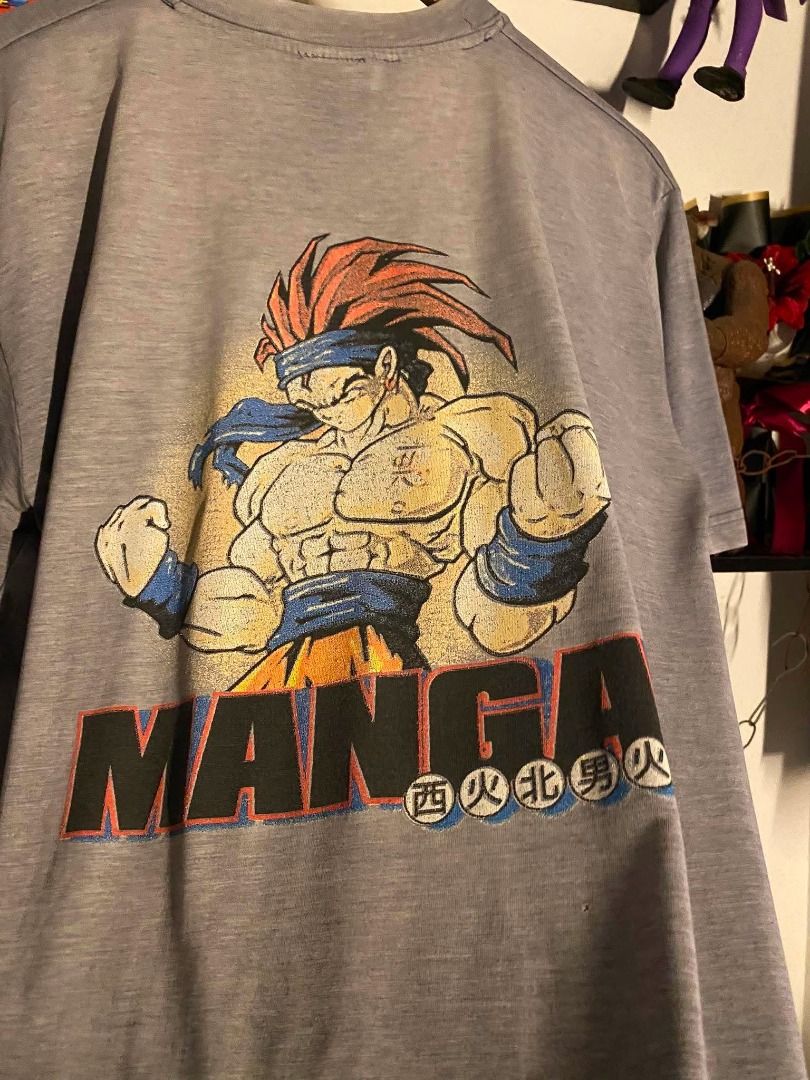 RARE VINTAGE ANIME SHIRT (Category: Tshirts & Polo Shirts ) located in Mabalacat. Submitted by gotthemgems (Listing ID 1456534915, Image 3). Description: Vintage Anime tee 🛹 RARE FIND, NO JOKE! - 90s for sure, tho mahirap hanapin kung ano pinagmulan ng shirt na to since limited lang ata nirelease nila Not sure who went first, Plastik or this one for the Goku inspired design (last picture reference) "Manga Entertainment was a producer, licensee, 