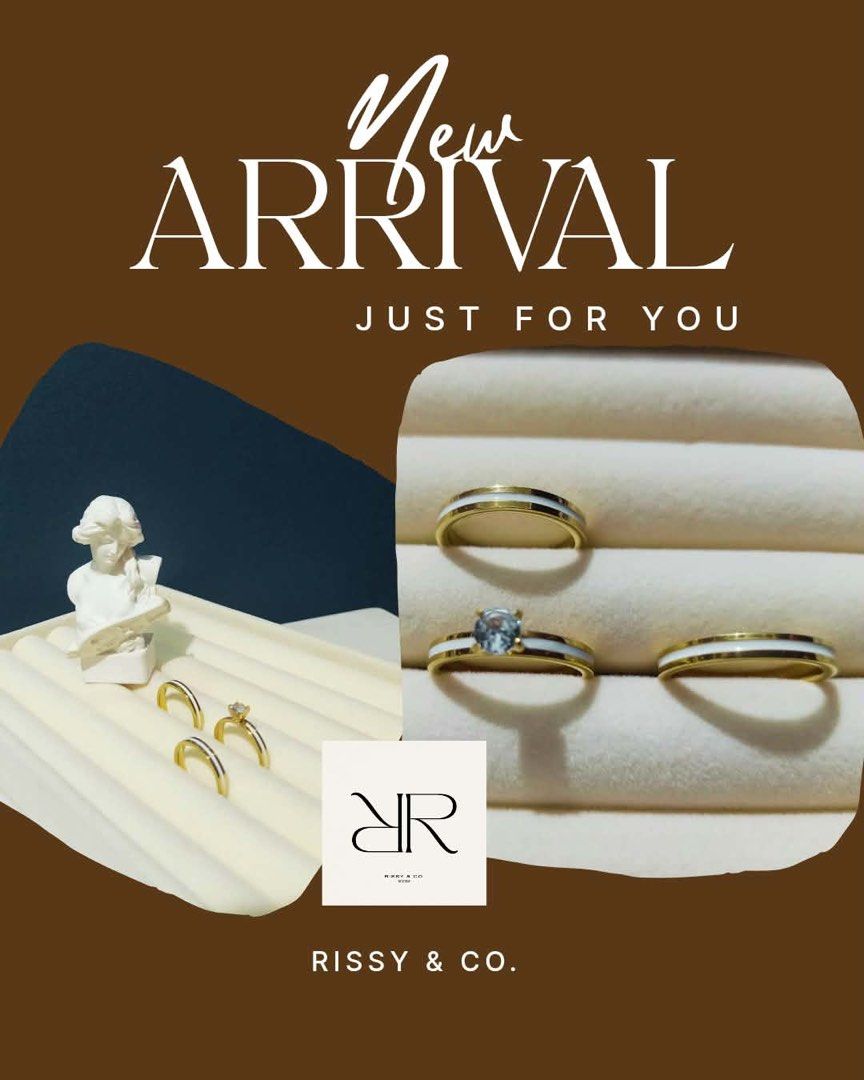Rissy & Co. White and Gold Ring Set (Category: Rings) located in Quezon City. Submitted by mnletc (Listing ID 1456572519, Image 1). Description: Elegant gold stainless rings Chic white inlay design A perfect engagement and wedding rings Sizes available.