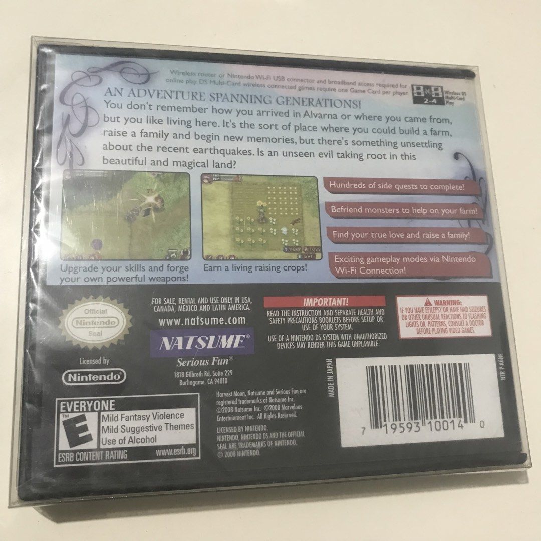 Rune Factory 2 US Sealed (Category: Nintendo) located in Rizal. Submitted by makoroku89 (Listing ID 1456501594, Image 3). Description: -Brand New Sealed comes with Protector Case Note: Please message me first before decide to purchase..