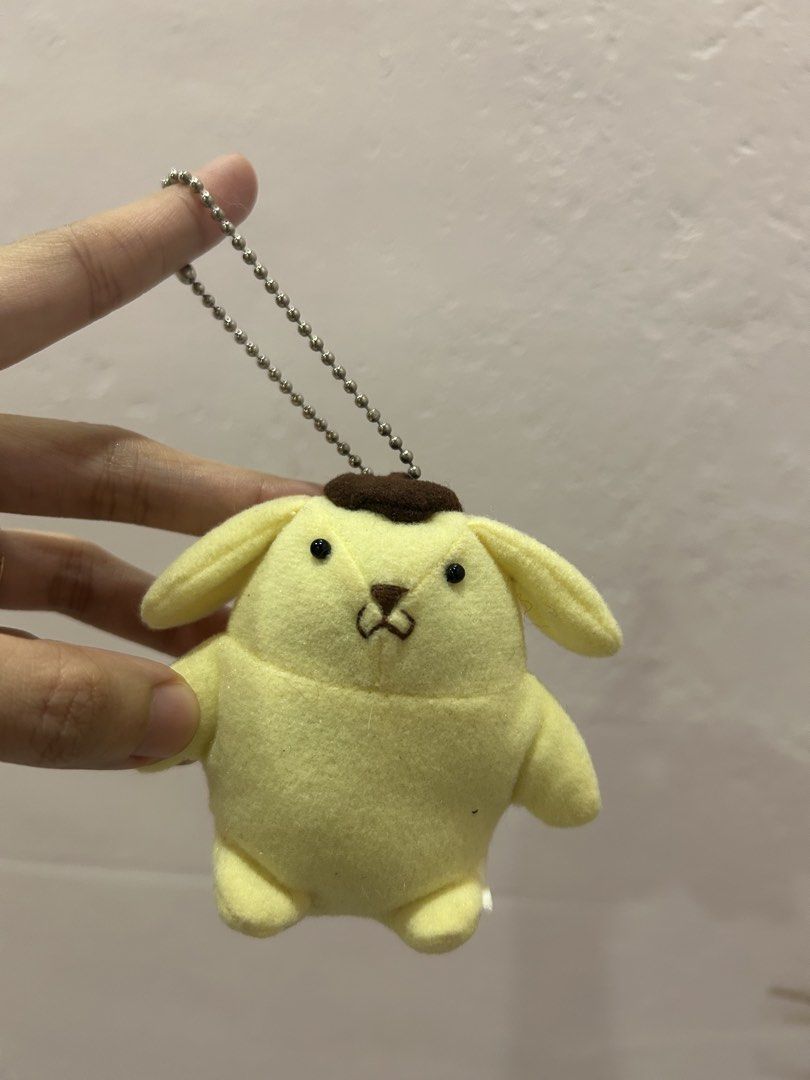 Sanrio Pompompurin RARE Plush Keychain (Category: Plushies & Soft Toys) located in Manila. Submitted by missbelleinpink (Listing ID 1456515704, Image 1). Description: -Cut tag (SEGA) -sourced from Korea -RARE.