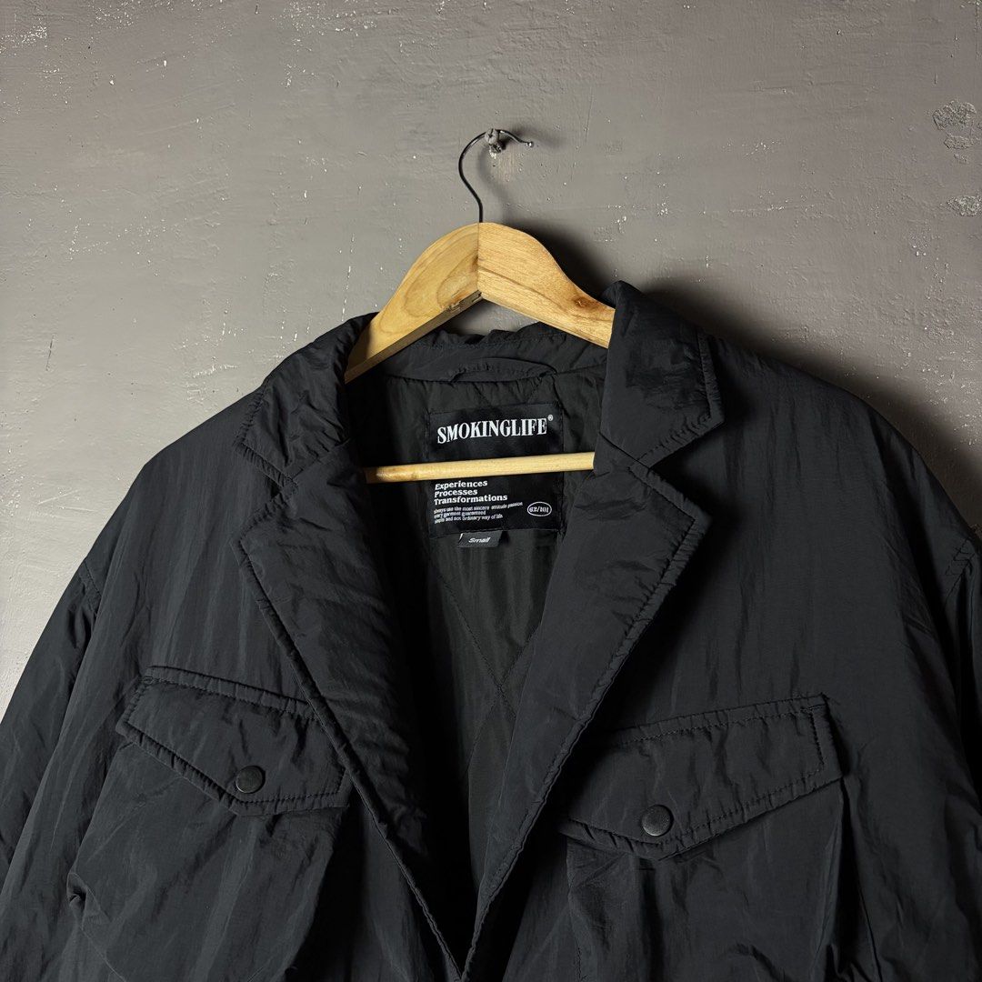 SMOKINGLIFE Tech Utility Multi-pocket Jacket (Category: Coats, Jackets and Outerwear) located in Manila. Submitted by yourtherapist_ (Listing ID 1456484564, Image 3). Description: SMOKINGLIFE Tech Utility Multi-pocket Jacket Tagged as small, fits large Excellent condition No flaws Measurements Width - 24” Length - 28” Sleeve - 23” 1,500.