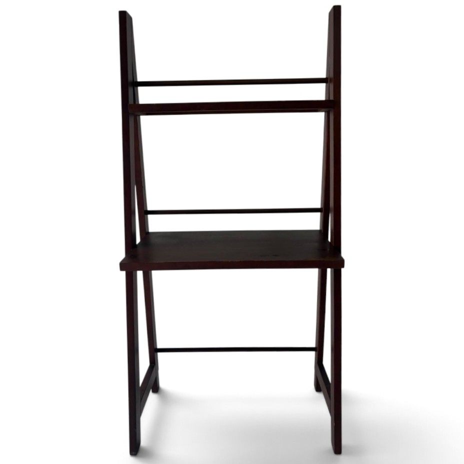 SOLID WOOD LADDER SHELF DESK/WALL LEANING WORKSTATION (Category: Shelves, Cabinets & Racks) located in Bulacan. Submitted by by_adette (Listing ID 1456591227, Image 2). Description: SOLID WOOD LADDER SHELF DESK/WALL LEANING WORKSTATION Measurements: L29"xW16"xH59".
