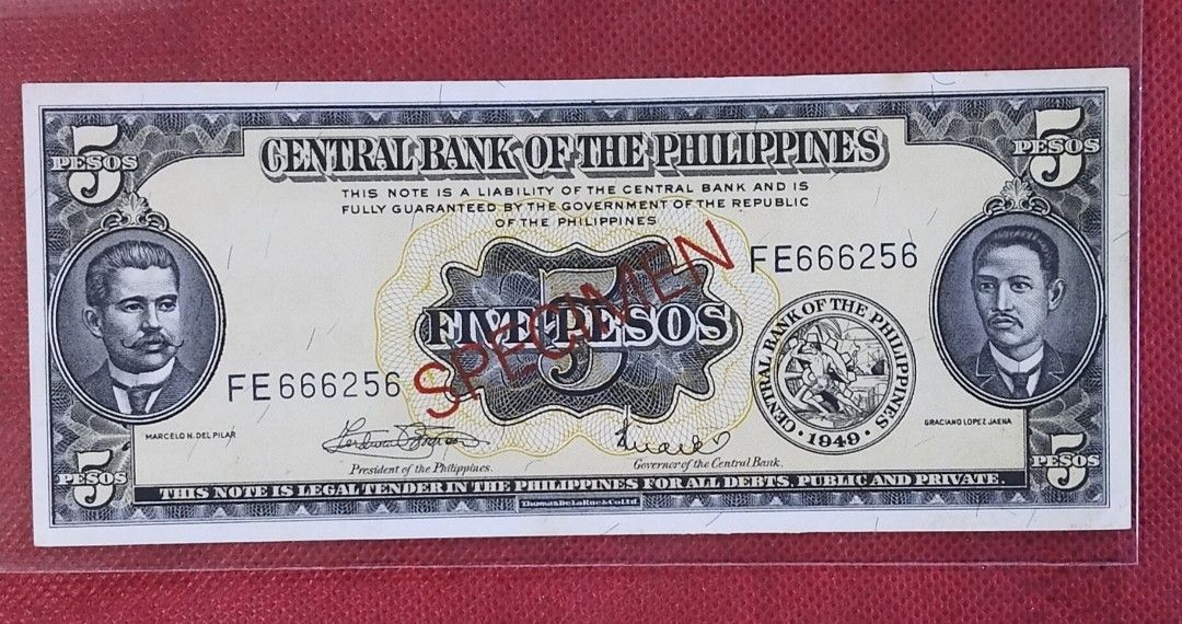Specimen Banknote (Category: Currency) located in Manila. Submitted by wildcrystal.3b537c (Listing ID 1456472913, Image 1). Description: Unc cond No fold.