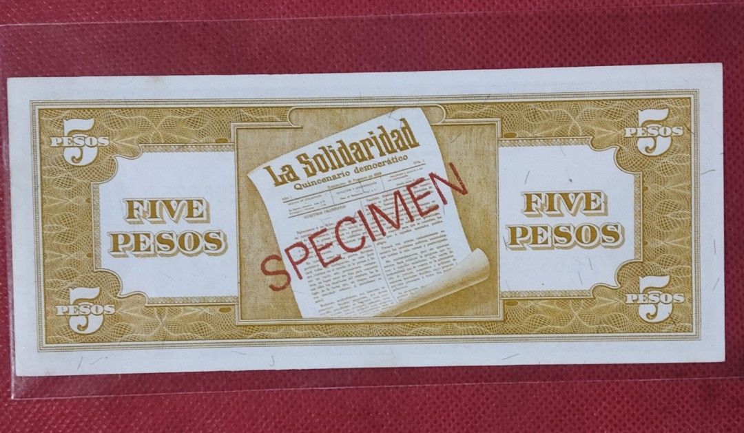 Specimen Banknote (Category: Currency) located in Manila. Submitted by wildcrystal.3b537c (Listing ID 1456472913, Image 2). Description: Unc cond No fold.