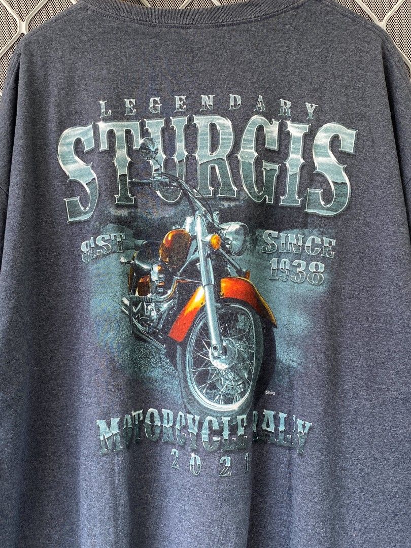 Sturgis Tee 2021 (Category: Tshirts & Polo Shirts ) located in General Natividad. Submitted by jaygo02 (Listing ID 1456426951, Image 3). Description: fits 3XL 28 x 32 Color rate: 9/10 Issue/s: Fabric is prone to be linty (check the last picture) 📍Nueva Ecija 📌washed 📌color may vary due to lighting 📌shipping via jnt express.