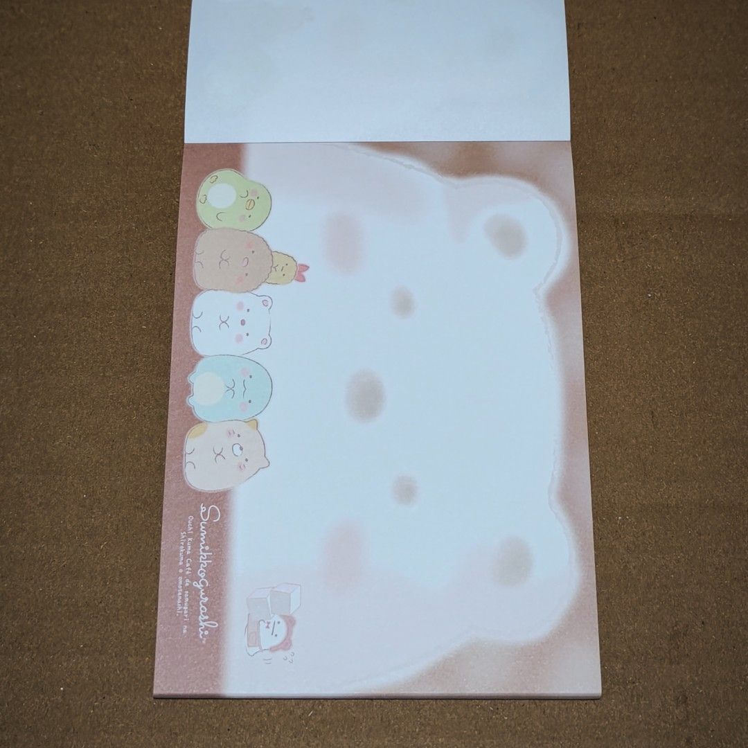 Sumikko Gurashi Ouchi de Kuma Cafe Notepad (Category: Stationery & School Supplies) located in Manila. Submitted by abbey.lee (Listing ID 1456545101, Image 3). Description: - Cute Sumikko Gurashi notepad - Features the Ouchi de Kuma Cafe theme - Plenty of pages for notes or doodles - Great for fans of Sumikko Gurashi - Perfect for your desk or as a gift.