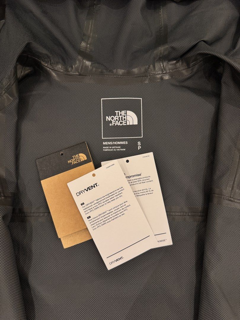 The North Face DryVent Jacket - Black - Size S (Category: Coats, Jackets and Outerwear) located in Manila. Submitted by sayoto.lan (Listing ID 1456496974, Image 3). Description: - Brand: The North Face - Technology: DryVent waterproof - Design: Hooded with full zip closure - Pockets: Two front pockets - Size: Men's S - Origin: Made in Vietnam - Ideal for: Outdoor activities and everyday wear.