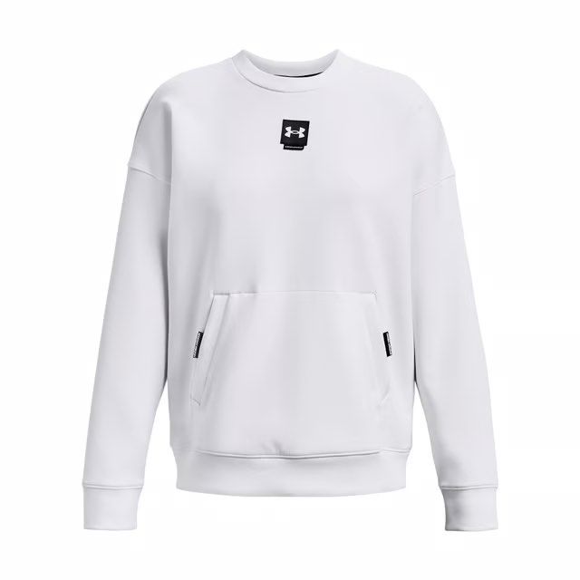 Under Armour White Crewneck Sweatshirt with Pocket (Category: Coats, Jackets and Outerwear) located in General Santos City (Dadiangas). Submitted by killcloa2368358 (Listing ID 1456572938, Image 1). Description: - White Under Armour crewneck sweatshirt - Features a convenient front pocket - Under Armour logo prominently displayed on the chest - Branding details on the sleeves - Perfect for comfortable and casual everyday wear.