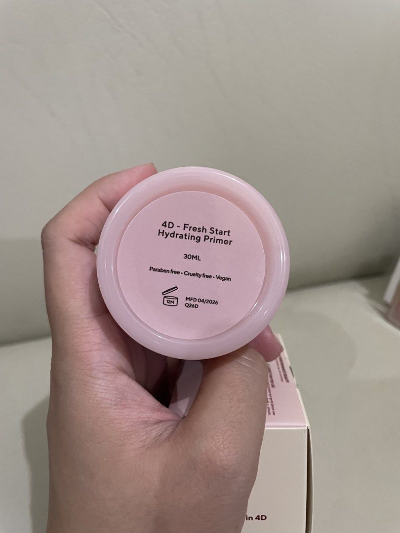 Vice 4D Fresh Start Hydrating Primer 30ML (Category: Makeup) located in Caloocan City. Submitted by stashforless (Listing ID 1456587622, Image 3). Description: - Fresh Start 4D Hydrating Primer - 30ml bottle - Paraben-free, Cruelty-free, and Vegan - Manufactured: April 2026 - Ideal for prepping skin before makeup application.