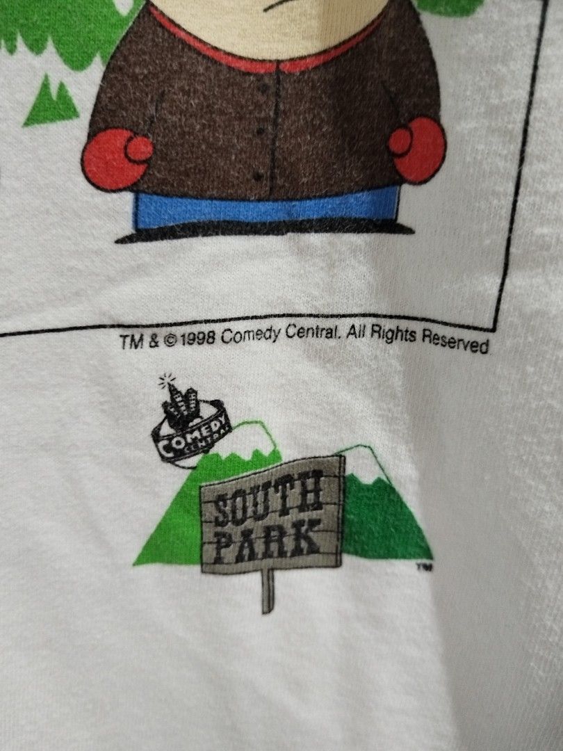 Vintage South Park Cartoon tee Dated 1998 (Category: Tshirts & Polo Shirts ) located in Polomolok. Submitted by andrei__12 (Listing ID 1456502289, Image 2). Description: Vintage South Park Cartoon tee Good condition No flaws Dimes: width 23 length 29 Payment through Gcash only Shipping method through jnt.