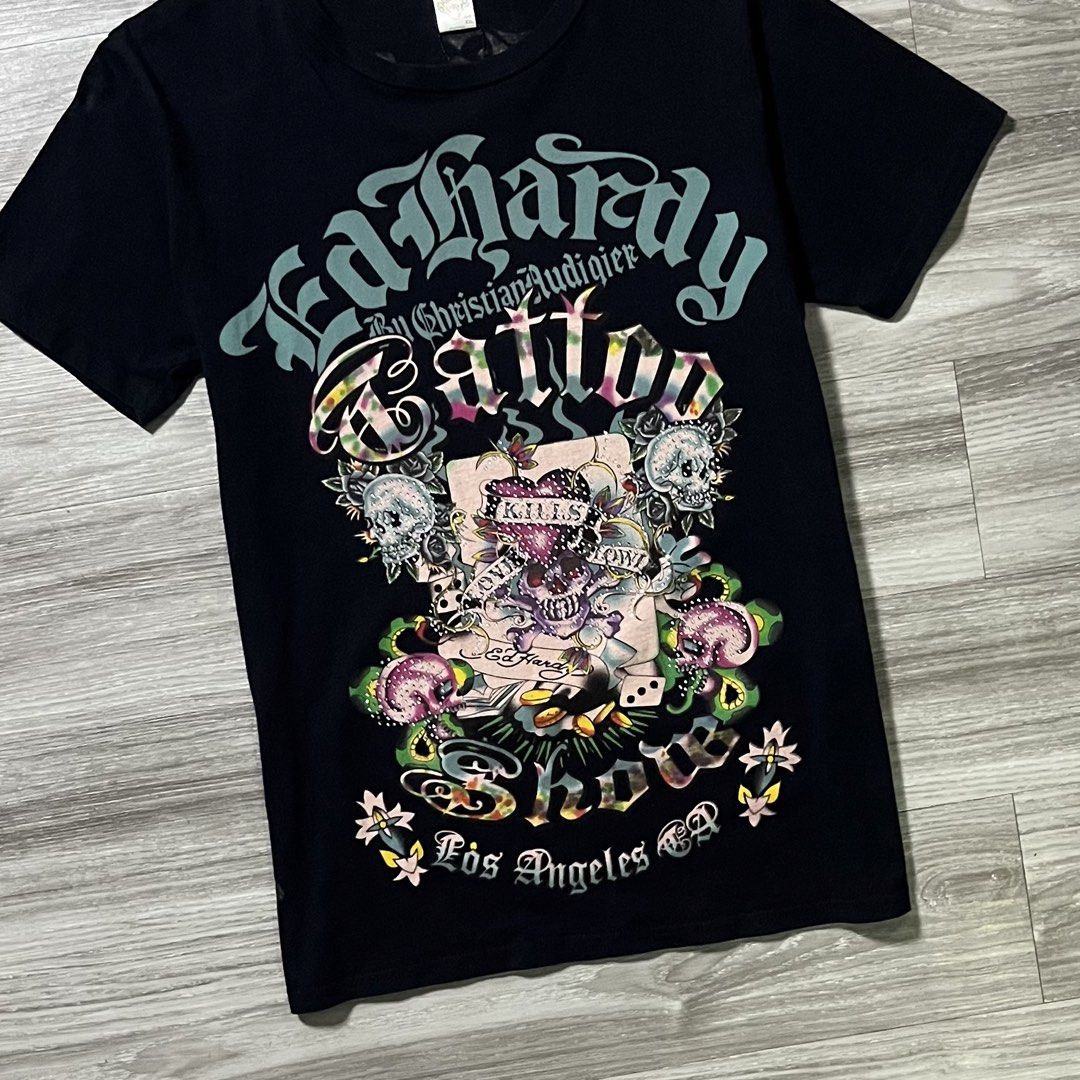 Vntg Y2K Ed Hardy T-Shirt (Category: Tshirts & Polo Shirts ) located in Cebu City. Submitted by specializedgoodsitem_ (Listing ID 1456520320, Image 3). Description: excellent condition no flaws details posted color may vary due to light 21’ width 28’ length .