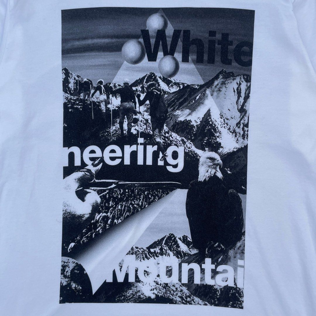 White Mountaineering - Mountain Collage Shirt (Category: Tshirts & Polo Shirts ) located in Los Banos. Submitted by declutterking (Listing ID 1456588317, Image 3). Description: Size 3 on tag The collection expresses the emotions of people living in the modern age as "climber's high," and also embodies the meaning of White Mountaineering returning to its roots of mountaineering. Dimensions: 18.5" shoulders 20.5" chest 29" length 9.25" sleeves Good