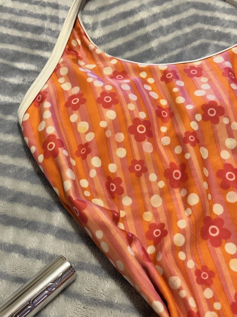 2000s core, frutigo flora orange tankini top (Category: Bikinis & Swimsuits) located in Manila. Submitted by toandfrou__ (Listing ID 1453377100, Image 2). Description: visible marking on the last pic.