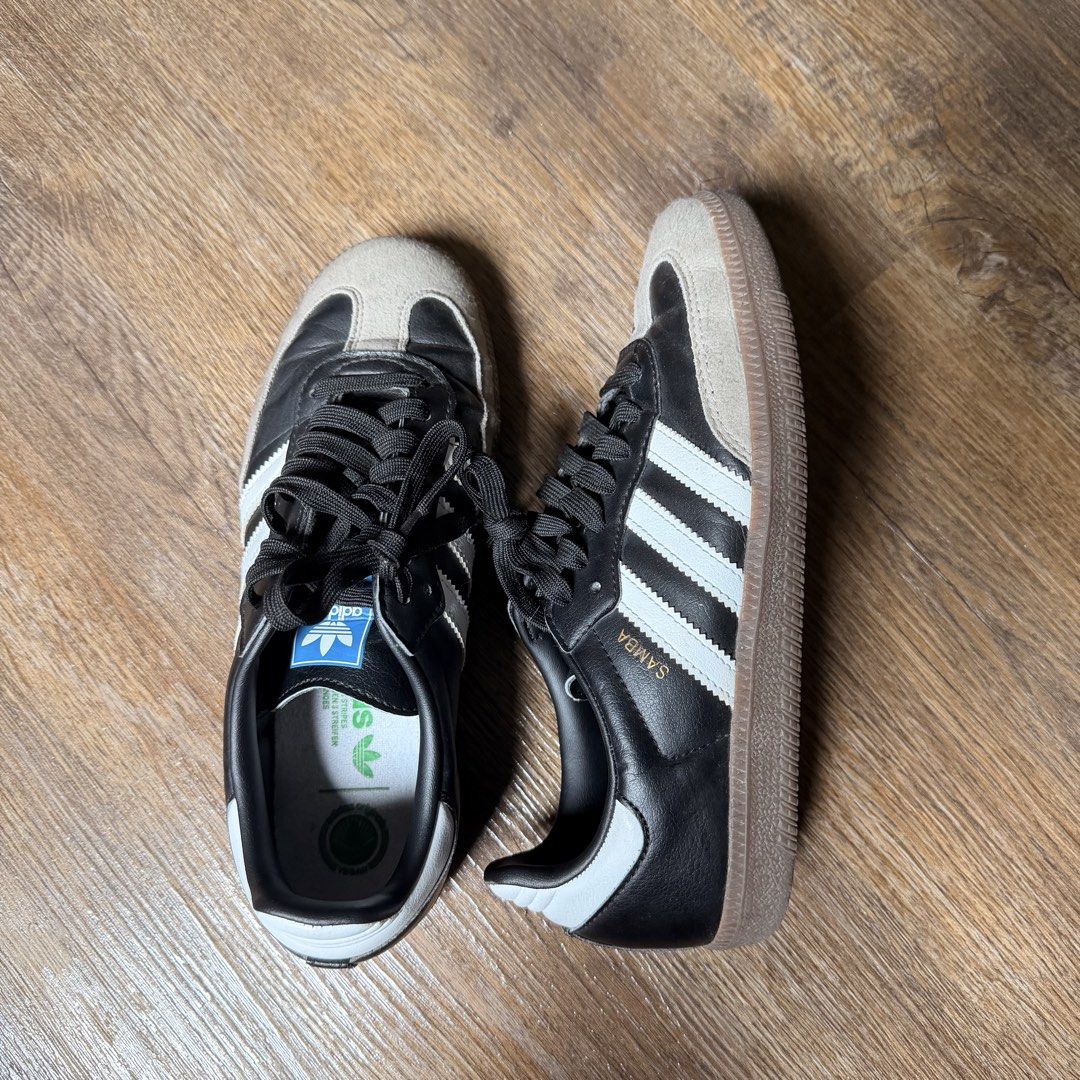 Adidas Samba Vegan Black Gum (Category: Sneakers) located in Antipolo. Submitted by clairescleanup (Listing ID 1453284516, Image 3). Description: Bought in Japan Size US 6, 240mm Price is negotiable Payment thru Gcash - SF will be shouldered by the buyer - can ship from Antipolo - RFS: decluttering.