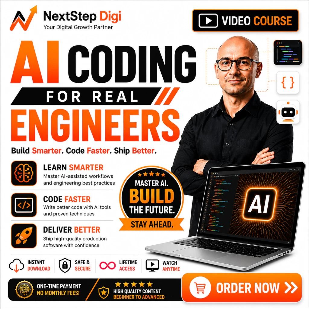 AI Coding for Real Engineers | AI Coding, Claude Code, Prompt Engineering, AI Development Workflow (Category: Others) located in Kuala Lumpur. Submitted by nextstep.digi (Listing ID 1453321393, Image 1). Description: ╔══════════════════════════════════════╗ 🤖 AI CODING FOR REAL ENGINEERS ╚══════════════════════════════════════╝ 🎥 Video Course 📂 48 Lessons ⏱ Duration: 4 Hours 28 Minutes 🌐 Language: English 📥 Instant Download ♾ Lifetime Access