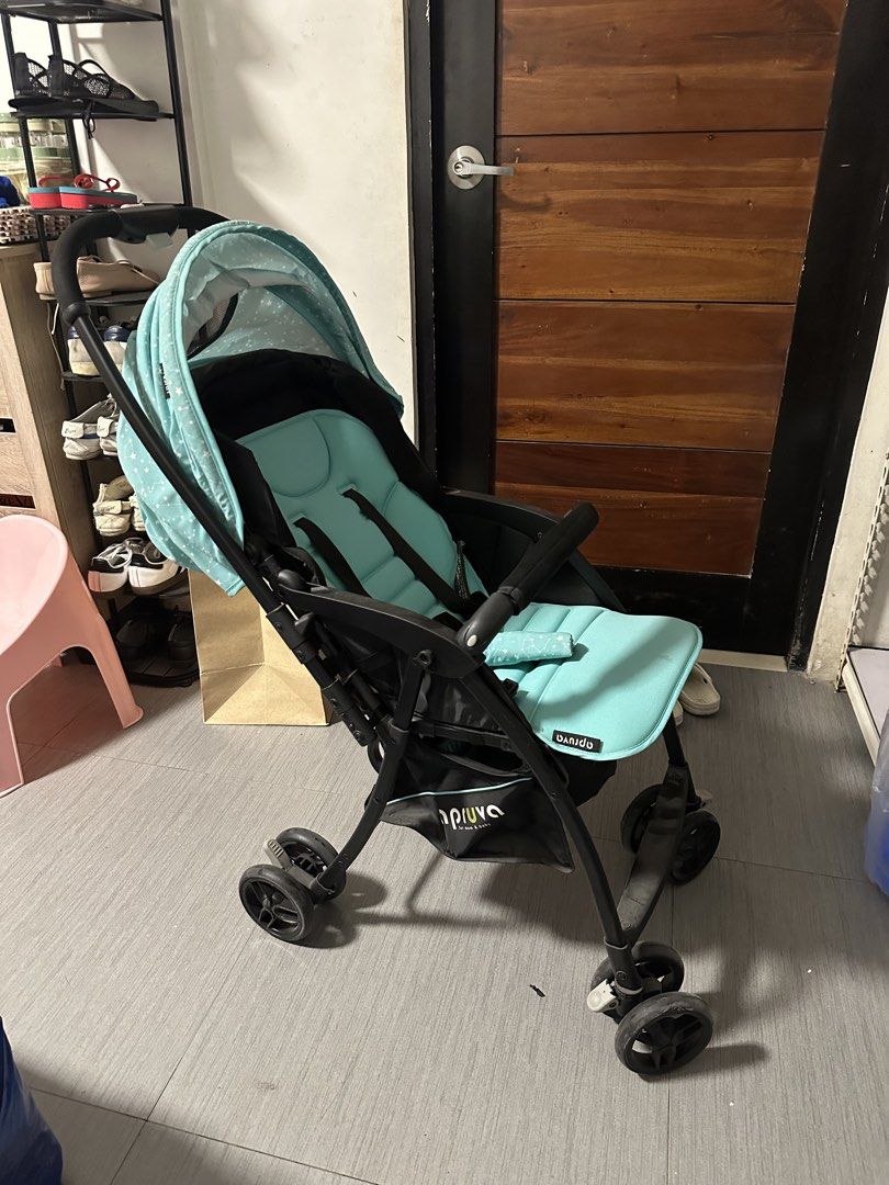 Apruva Baby Stroller Teal Star Pattern (Category: Strollers) located in Manila. Submitted by lalaineanne (Listing ID 1453416889, Image 2). Description: - Teal baby stroller with cute star pattern canopy - Comfortable padded seat and harness - Easy to maneuver with swivel wheels - Folds for convenient storage - Ideal for daily walks and travel - Ready for its next adventure! Twice lang nagamit kasi ayaw ng baby sa stroller. Stock lang 100% functio