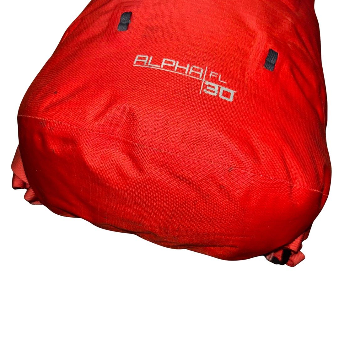 Arc'teryx Alpha FL 30 Backpack Red (Category: Backpacks) located in Muntinlupa City. Submitted by rtyfck (Listing ID 1453325031, Image 3). Description: Arc’teryx Alpha FL 30 Backpack Details : •Width : 15 •Length : 30 •Size : OS •Issue : sign of use , dirt , stain , cut waist buckle (check all pictures) (dm for more pictures) •Condition : Very Worn •₱5,480.
