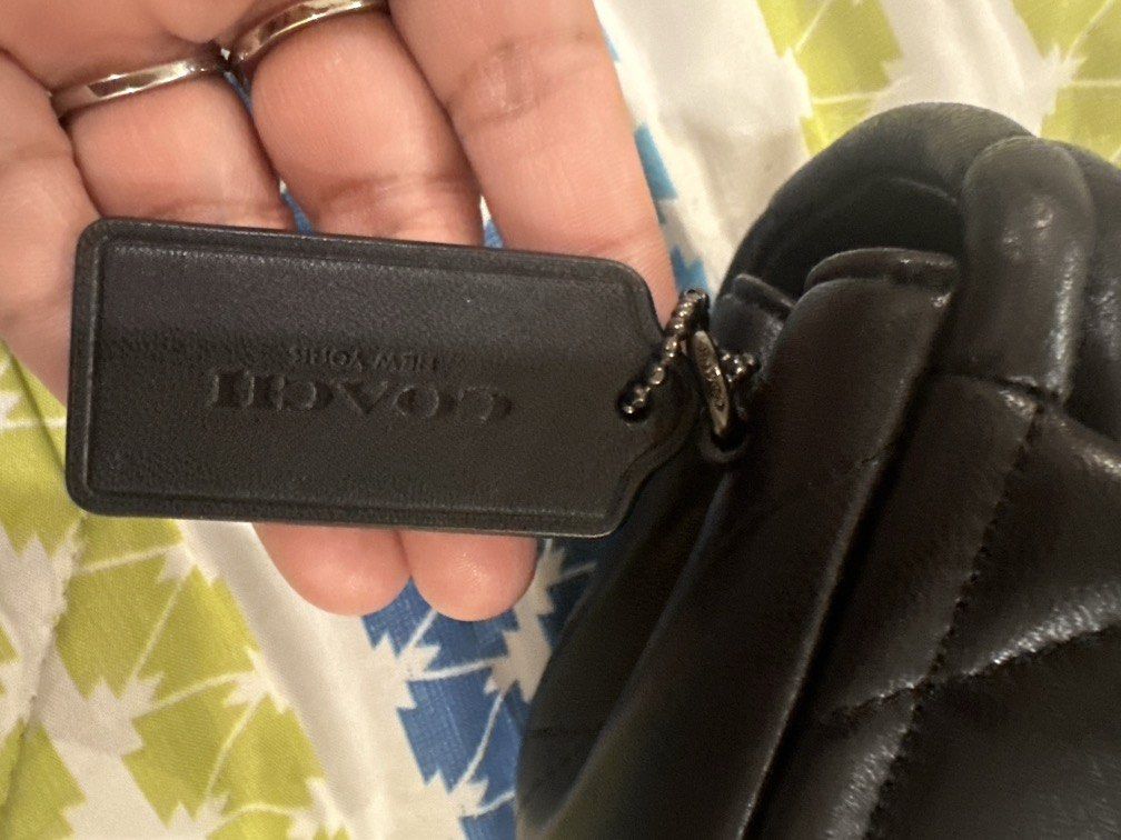 Authentic Coach Quilted Tabby 20 black in black (Category: Luxury Bags & Wallets) located in Valenzuela. Submitted by rosario2021 (Listing ID 1453378095, Image 3). Description: with dustbag only. Bought in Canada for 31K. Used only 3x. Kasya iphone promax. LP posted. Wla na pong tawad. .