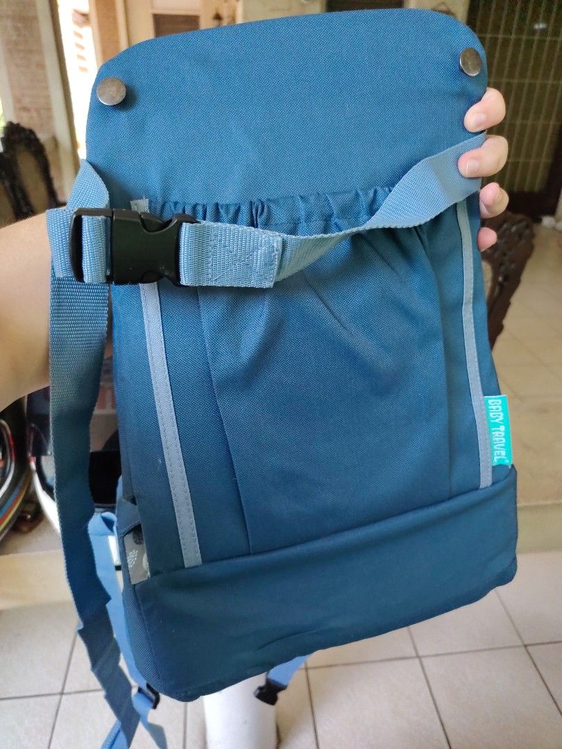 Baby Carrier Backpack Front Pack (Category: Carriers & Slings) located in Manila. Submitted by mysticrabbit_55b0be (Listing ID 1453257170, Image 2). Description: Blue baby carrier with grey/white polka dots. Adjustable straps for comfort. Sturdy and easy to use for hands-free carrying. Like new di masyado nagamit ng babyko Loc. WEST ave Qc Ready to pick up.