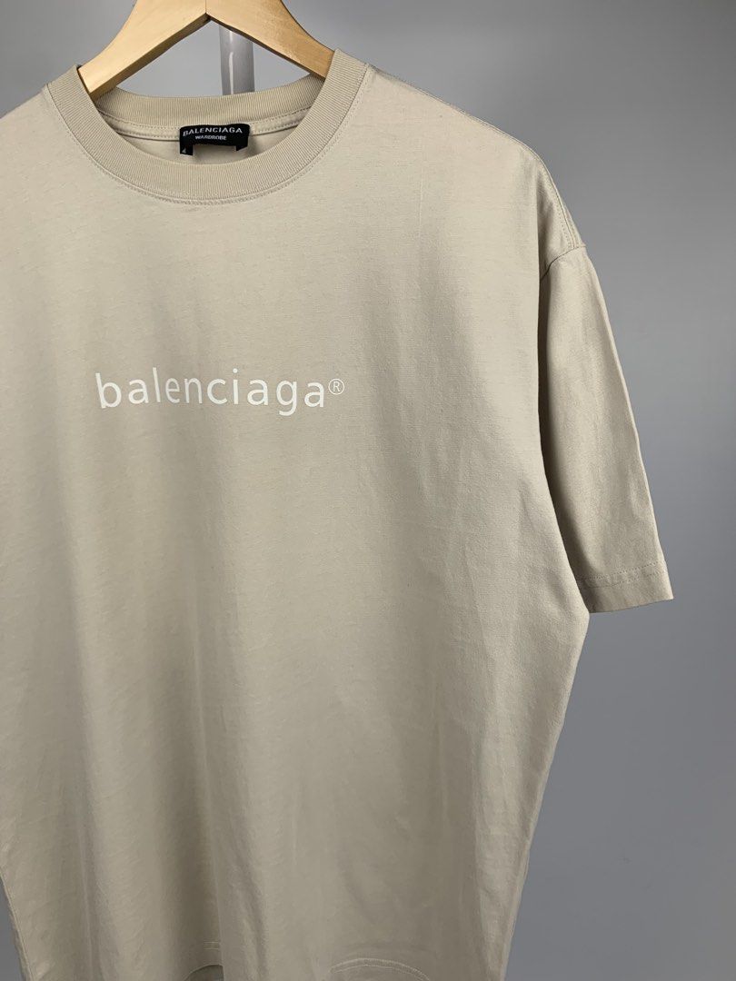 Balenciaga Copyright Logo Print Tee (Category: Luxury Apparel) located in Bacolod City. Submitted by mixedgarmzbcd (Listing ID 1453330639, Image 3). Description: •Verygood Condition •Color rate 9.5/10 •Tagged: Small Width: 23 Length: 28 •No issue.
