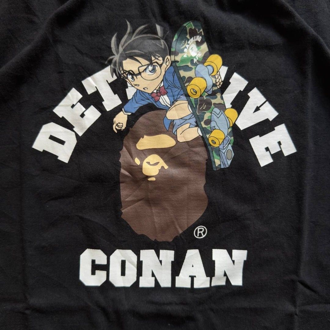 BAPE X DETECTIVE CONAN COLLEGE TEE (Category: Activewear) located in Manila. Submitted by thriftmobbb (Listing ID 1453340646, Image 3). Description: BAPE X DETECTIVE CONAN COLLEGE TEE NO ISSUE GOOD AS NEW COLOR RATE 9.8/10 21x28.