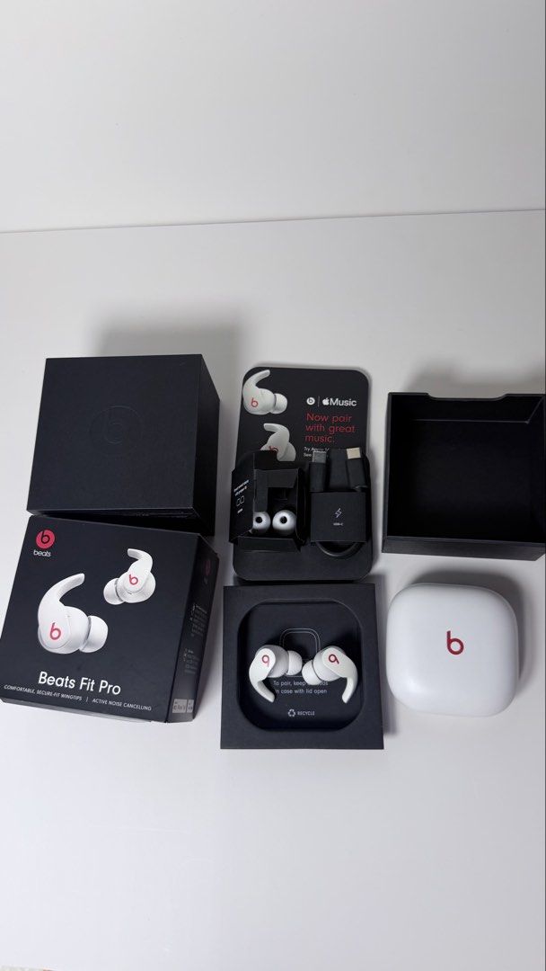 Beats Fit Pro (Category: Earphones) located in Pasay City. Submitted by allaboutelle (Listing ID 1453427541, Image 3). Description: -Preloved Original Beats Fit Pro -With Noise Cancelling -in good condition, no issues -Compatible with Apple/Android -Comes with Box, cable, and extra ear buds -RFS: Hindi na nagagamit kasi stay at home mom.