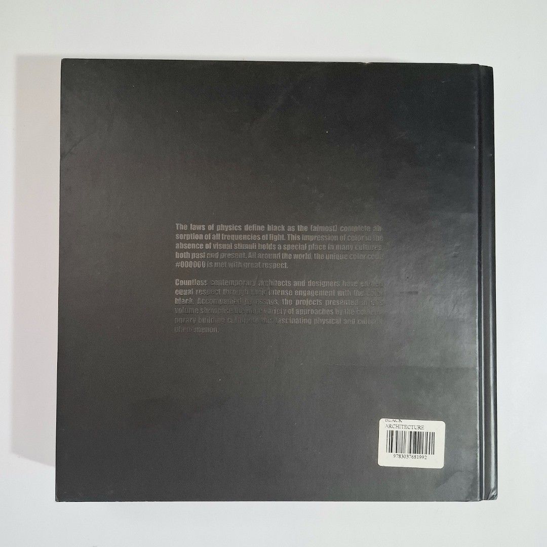 Black Architecture Book (Category: Magazines) located in Meycauayan. Submitted by craftyshutterbug (Listing ID 1453275835, Image 2). Description: Pre-owned Black Architecture Book. See photos for condition. Slightly negotiable. - Architecture book exploring the color black. - Showcases how contemporary architects and designers use black. - Features various projects and design approaches. - Ideal for those interested in architectural design and ae