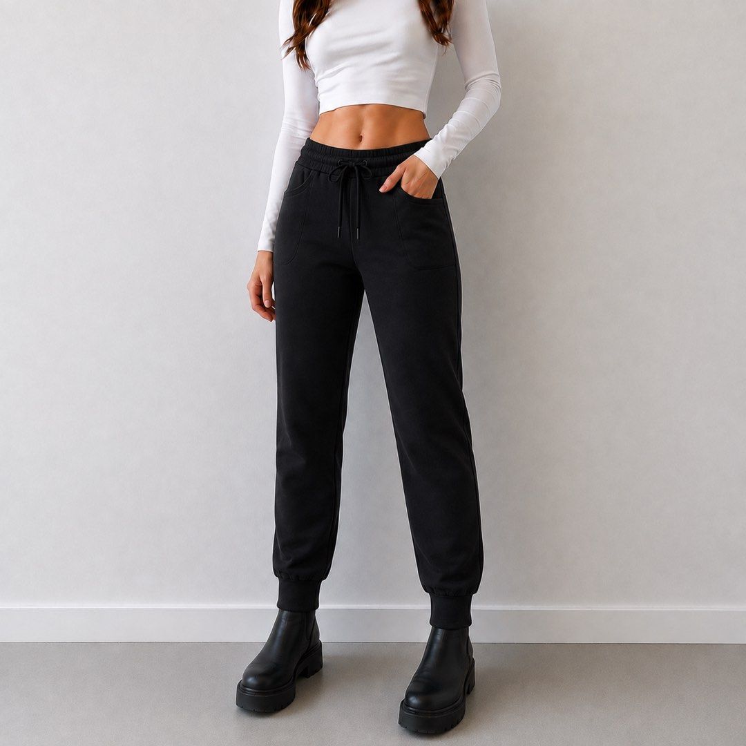Black Heat Tech Jogger Pants with Drawstring Waist (Category: Other Bottoms) located in San Ildefonso. Submitted by rgdeclutters (Listing ID 1453305783, Image 2). Description: L 36" W 26-30".