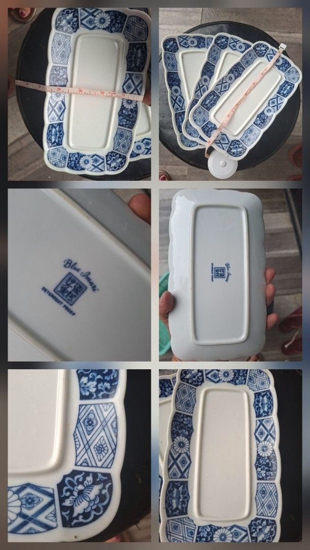 Blue Imari Rectangular Serving Dishes Set of 3 (Category: Dinnerware & Cutlery) located in Bulacan. Submitted by ourdailyfinds (Listing ID 1453297264, Image 1). Description: ✨ JAPAN SURPLUS FIND 🇯🇵✨ Vintage Blue Imari Rectangular Ceramic Plates (Set of 3) 💙 ₱800 for the set of 3 Ang ganda ng classic Blue Imari blue & white design — perfect para sa mga mahilig sa vintage Japanese ceramics. Simple pero eleganteng idagdag sa inyong dining setup o