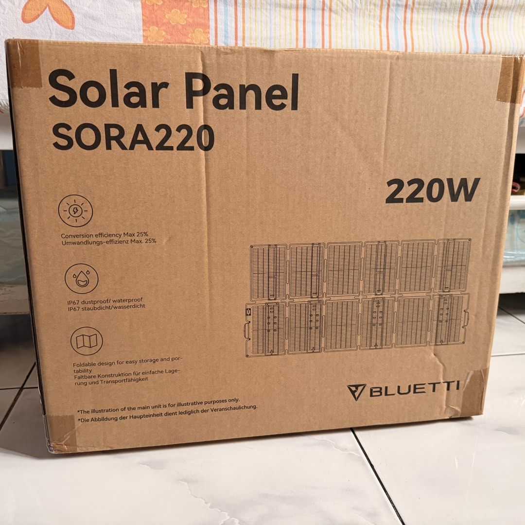 BLUETTI SORA 220W Portable Solar Panel (Category: Batteries & Power Banks) located in Quezon City. Submitted by ccsonceloveditems (Listing ID 1453274084, Image 1). Description: Selling my BLUETTI SORA 220W Portable Solar Panel in excellent condition 🌞 Key Features ✅ 220W High-Efficiency Solar Panel for faster charging ✅ High Solar Conversion Efficiency – maximizes power even under varying sunlight conditions ✅ Foldable & Portable Design – easy t