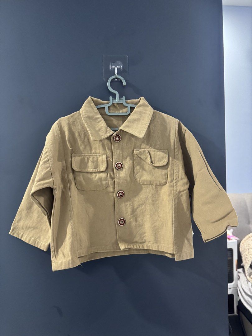 Brown jacket (Category: Babies & Kids Fashion) located in Singapore. Submitted by mayechanmeimei (Listing ID 1453414599, Image 2). Description: 100cm&120cm Both sold for $10.