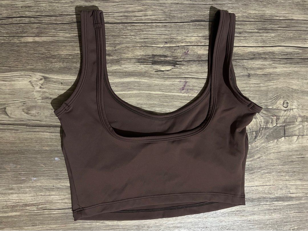 Brown Sports Tank (Category: Activewear) located in Makati City. Submitted by nat____ (Listing ID 1453341520, Image 2). Description: - Made with 75% Nylon & 25% Spandex for stretch - Can be worn for workouts and stylish outfit .